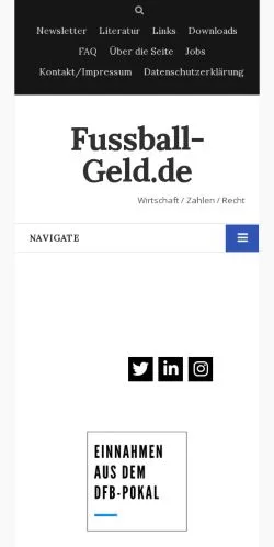 Podgląd witryny Fussball-Geld, medium z kraju Niemcy do artykułów sponsorowanych