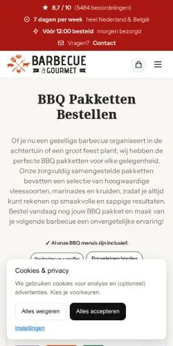 Anteprima del sito BBQ & Gourmet, media di Paesi Bassi per articoli sponsorizzati