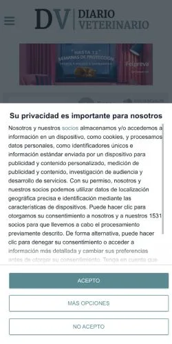 Anteprima del sito Diario Veterinario, media di Spagna per articoli sponsorizzati