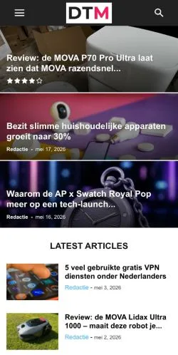Podgląd witryny Dutch-Tech Magazine, medium z kraju Holandia do artykułów sponsorowanych