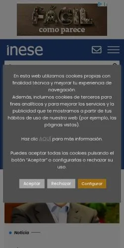 スポンサード記事向けのスペインメディア、ineseのサイトプレビュー