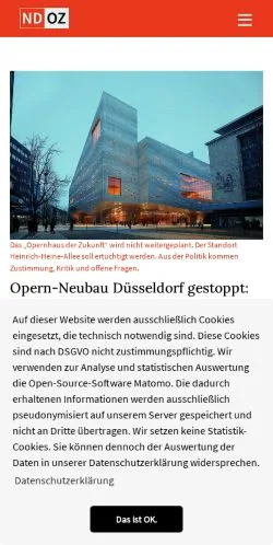 Podgląd witryny Neue Düsseldorfer Online Zeitung, medium z kraju Niemcy do artykułów sponsorowanych