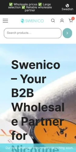 Voorbeeld van de site Swenico Wholesale, medium uit Verenigd Koninkrijk voor gesponsorde artikelen