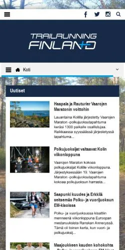 Anteprima del sito Trailrunning Finland, media di Stati Uniti per articoli sponsorizzati