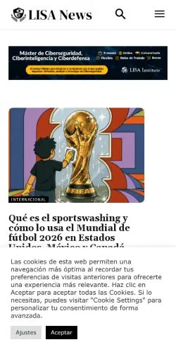 Anteprima del sito LISA News, media di Spagna per articoli sponsorizzati