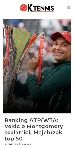 스폰서 기사용 이탈리아 매체 Ok Tennis 사이트 미리보기