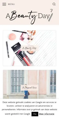 Anteprima del sito A Beauty Day, media di Paesi Bassi per articoli sponsorizzati