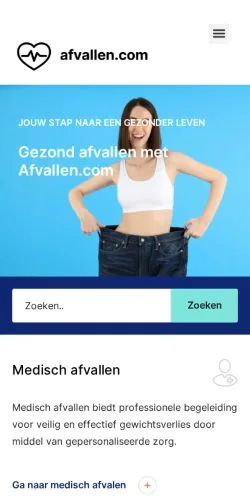 Preview of the Afvallen website, a media outlet in Netherlands for sponsored articles