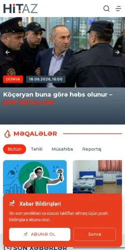 Voorbeeld van de site Hit.az, medium uit Verenigde Staten voor gesponsorde artikelen