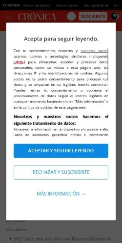 Anteprima del sito Crónica Global, media di Spagna per articoli sponsorizzati