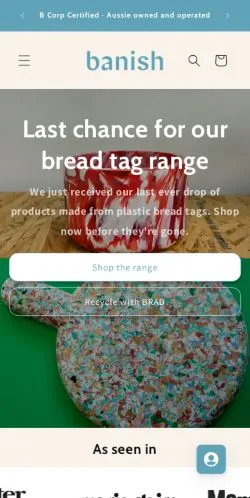 Anteprima del sito Banish, media di Australia per articoli sponsorizzati