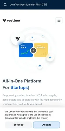 Preview of the Vestbee website, a media outlet in United States for sponsored articles