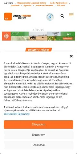 Anteprima del sito Agrotrend, media di Ungheria per articoli sponsorizzati