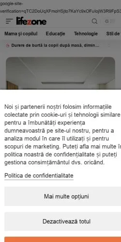 Sponsorlu makaleler için Romanya medyası Lifezone sitesinin önizlemesi