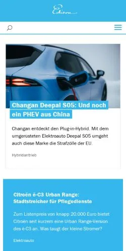 Anteprima del sito Edison Generation E, media di Germania per articoli sponsorizzati