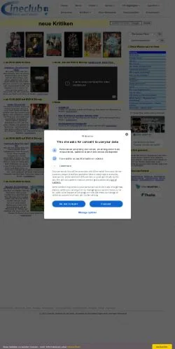 스폰서 기사용 독일 매체 cineclub 사이트 미리보기