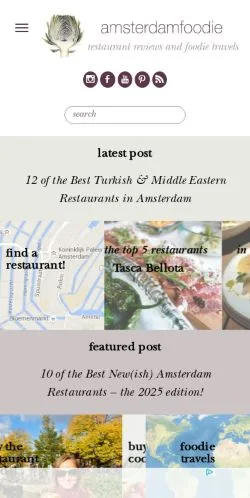 Podgląd witryny Amsterdam Foodie, medium z kraju Holandia do artykułów sponsorowanych