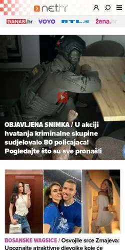 Vista previa del sitio Net Croatia, medio de Croacia para artículos patrocinados
