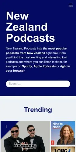 스폰서 기사용 미국 매체 New Zealand Podcasts 사이트 미리보기