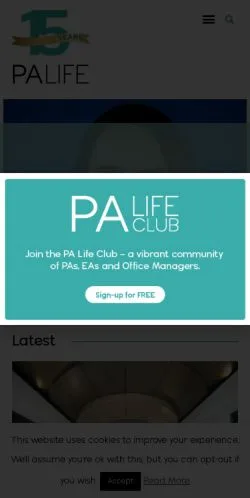 Vista previa del sitio PA Life, medio de Reino Unido para artículos patrocinados