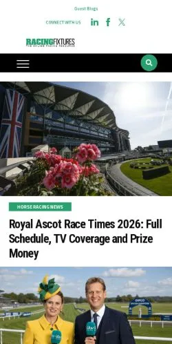 스폰서 기사용 영국 매체 Racing Fixtures 사이트 미리보기
