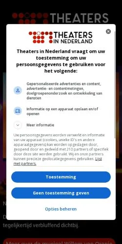 Vorschau der Website Theaters in Nederland, Medium aus Niederlande für gesponserte Artikel