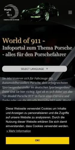 Podgląd witryny World Of 911, medium z kraju Niemcy do artykułów sponsorowanych
