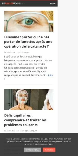 Anteprima del sito Le Saviez-Vous, media di Francia per articoli sponsorizzati