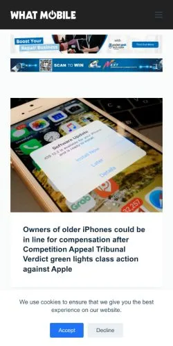 スポンサード記事向けのイギリスメディア、What Mobileのサイトプレビュー