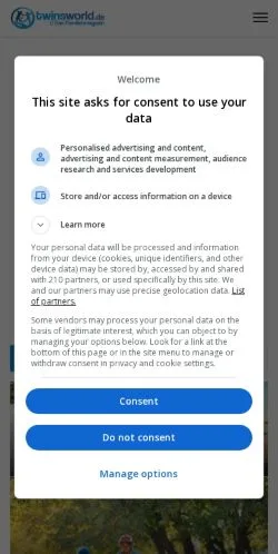 스폰서 기사용 독일 매체 Twinsworld 사이트 미리보기