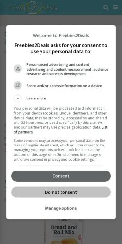 Anteprima del sito Freebies To Deals, media di Stati Uniti per articoli sponsorizzati
