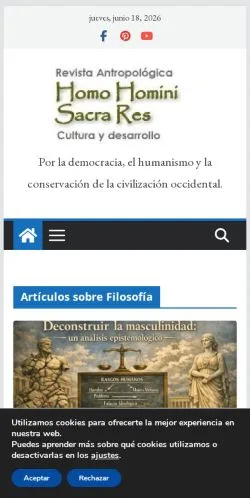 스폰서 기사용 스페인 매체 Homo Homini Sacra Res 사이트 미리보기