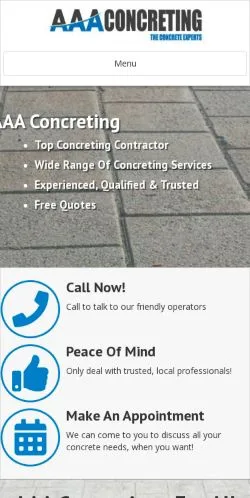 Podgląd witryny AAA Concreting, medium z kraju Stany Zjednoczone do artykułów sponsorowanych
