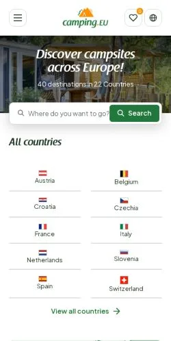 Podgląd witryny camping.eu, medium z kraju Stany Zjednoczone do artykułów sponsorowanych