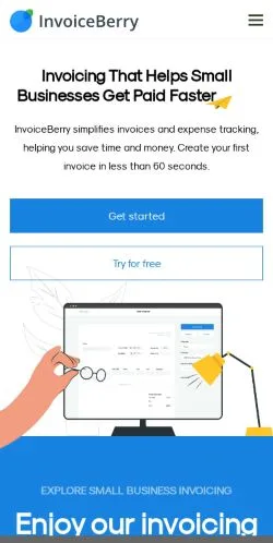 Forhåndsvisning av nettstedet InvoiceBerry, medium fra USA for sponsede artikler