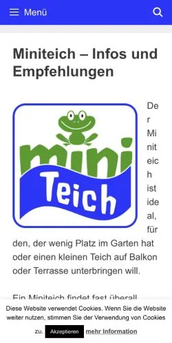 스폰서 기사용 독일 매체 Miniteich Ratgeber 사이트 미리보기