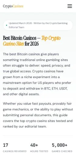 Vorschau der Website Best Bitcoin Casinos, Medium aus Vereinigte Staaten für gesponserte Artikel