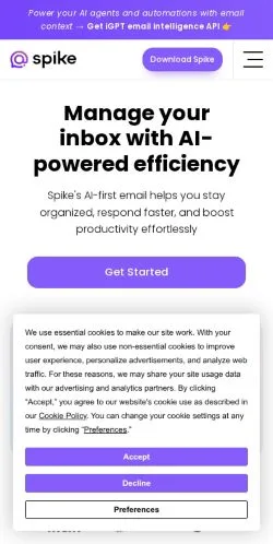 Vista previa del sitio Spike, medio de Estados Unidos para artículos patrocinados