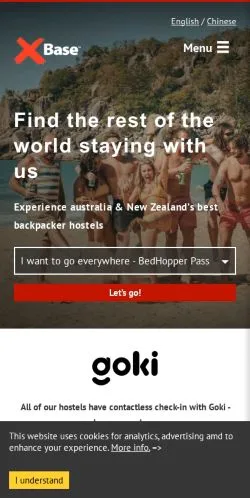 Podgląd witryny Base Backpackers, medium z kraju Stany Zjednoczone do artykułów sponsorowanych