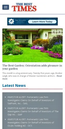 스폰서 기사용 미국 매체 The Best Times 사이트 미리보기