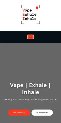 Forhåndsvisning av nettstedet Vape Exhale Inhale, medium fra Tyskland for sponsede artikler