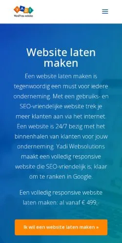 스폰서 기사용 네덜란드 매체 Yadi Websolutions 사이트 미리보기