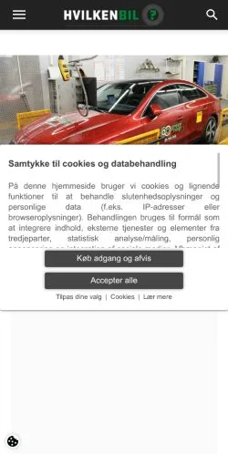Voorbeeld van de site Hvilkenbil, medium uit Denemarken voor gesponsorde artikelen