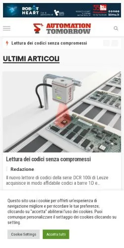 Anteprima del sito Automation Tomorrow, media di Italia per articoli sponsorizzati