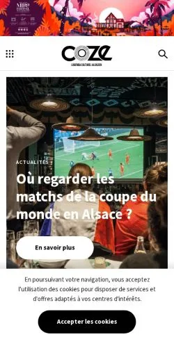 スポンサード記事向けのフランスメディア、Cozeのサイトプレビュー
