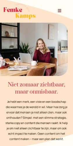 스폰서 기사용 네덜란드 매체 Femke Kamps 사이트 미리보기