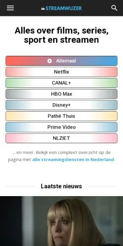 スポンサード記事向けのオランダメディア、Streamwijzerのサイトプレビュー