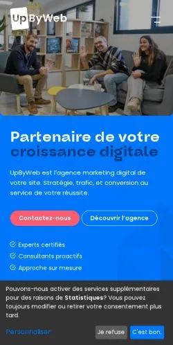 スポンサード記事向けのフランスメディア、UpByWebのサイトプレビュー