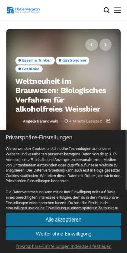 Anteprima del sito Hogamagazin, media di Germania per articoli sponsorizzati