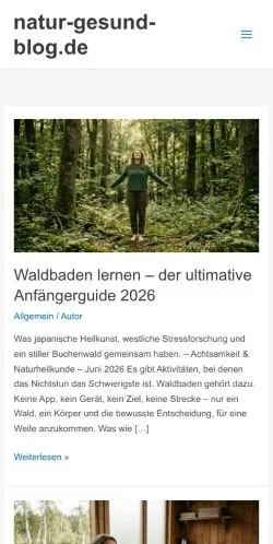 Anteprima del sito Natur-Gesund-Blog, media di Germania per articoli sponsorizzati